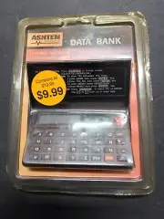 New Sealed Ashten Data Bank 10 Digit Calculator Clock Calendar Address memo