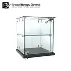 Small Mini Glass Display Cabinet Case Counter Top LED light SGC354LED