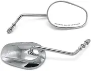 8MM Black/Chrome Rear View Side Mirrors for Harley Davidson Sportster XL 883 1200 FLHTCU FLHTCUL FLHTK FLHX FLHXS FLHXSE FLTRU Motorcycle Accessories(Chrome)