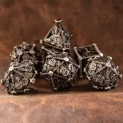 Weird West Wasteland Hollow Metal Dice Set - Silver Brand New