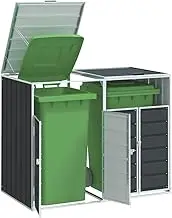Generic Wheelie Bin Storage for Double Bins Anthracite 144x81x113 cm Steel,4006177