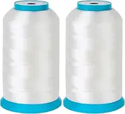 [New brothread] Set of 2 White Bobbin Thread/Bottom Thread 60WT Huge Spool 5000M (5500Y) for Embroidery and Sewing Machines
