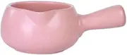 Soup Bowl with Handle, Japanese-Style Soup Bowls with Handles Microwaveable Microwave Safe in China Porcelain Ceramic Kitchen Large for Noodles Spaghetti Breakfast Milk-Pink-700ML