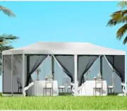 3x6 Marquee Gazebo, Pop Up Camping Tent Wedding Gazebos Garden Shed Outdoor P...