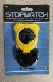 New Champion All Sports Walking Running Stopwatch Timer Daily Alarm, Yellow