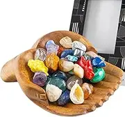 Wooden Bowls for Decor - Sturdy Crystal Display Tray, Smooth Woodens Jewelry Shelf, Decorative Bowlss | Jewelryy Showcase Woodenz Shelff, Stylish Woden surfac for Showcasing Rings, Necklaces