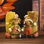 Funny Scarecrow Figurine Resin Decoration Candle Holder Halloween