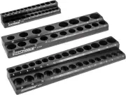 3-Piece Magnetic Socket Organizer Set for Toolboxes - Durable Metric Holders