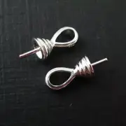 925 Sterling Silver - Fancy Bead Cap with post ( 2 pcs)