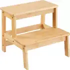 Bamboo Step Stools for Adults Kids, 2 Step Stool for Kichen/Bathroom/Bedside ...