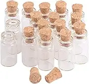0.8ml Mini Glass Bottles with Corks Empty Small Wishing Bottle Glass Vials Jars DIY Mini Small Bottles 100pcs,12x24x6mm