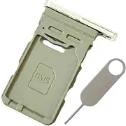 SIM Card Tray Slot Holder Replacement for Single Sim Version Samsung Galaxy Galaxy S21 G991 S21+ G996 S21 Ultra G998 Incl Card Ejector pin (Silver)