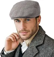 [LADYBRO] Flat Cap Newsboy Hats for Men - Classic Solid Cabbie Hat Driving Scally Cap Men