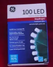 Christmas (100) LED Wide Angle Micro-style LIGHTS - Cool WHITE - Indoor/Outdoor