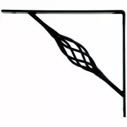 2PK Stanley Decorative Rustic Angle Shelf Support Bracket 7 in x 8 in BLACK