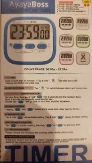 Digital Kitchen Timer Magnetic Cooking LCD Large Count Down/Count Up 2-Pink