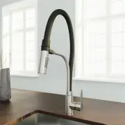 18" Pull-Down Kitchen Faucet Single Handle Spray Magnetic Hose Stainless Steel