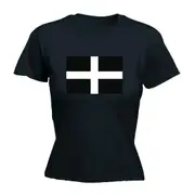 Cornwall Flag - Funny Novelty Womens T-Shirt T Shirt Tshirt