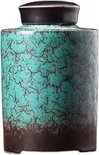 Tea caddy tin Tea Caddy Ceramics Sealed Tea Tins Home Food Storage Containers Sugar Storage Jar, Retro Chinese Style Crack Kiln Glazed Surface Tea Canister Tea Caddy Bowl, Can Store Tea/Honey/Coffee,