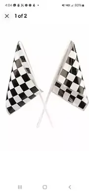 NEW 5pk Of 12 Kids PartyRACING Nascar Race Car MINI Black White CHECKERED FLAGS