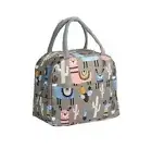 Llama Insulated Lunch Box Gray Pastel Cartoon Llamas Llama Lunchbox