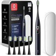 Oclean X Series Pro Digital Travel Sonic Toothbrush Set with Touch Display, 6 Toothbrush Heads with Travel Case, 3 Modes Electric Toothbrush with Timer & 30 Days Battery Life, Star Purple