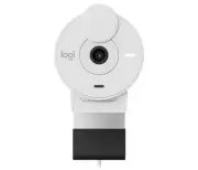 Logitech Brio 300 Full HD Webcam Camera Privacy Shutter Mic USB-C White Silver