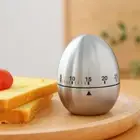 Stainless Steel Visual Egg Shaped Kitchen Timer Reminder Countdown Alarm Clock