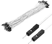 uxcell Male to Male 1Pin Breadboard Jumper Wire 2.54mm Pitch Ribbon Cable 30cm Long Electronics Breadboard Ribbon Cables for Breadboard Electronic Projects Pack of 100,White
