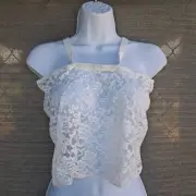 Lioness x Urban Outfitters Lace Mesh Crop Top Women's Medium NWT