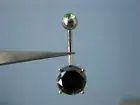 2.50ctw 100% REAL BLACK DIAMOND w/PERIDOT BELLY RING,DOUBLE,CERT,DIA TESTER