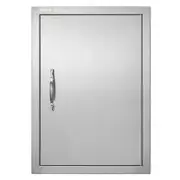 BBQ Access Door, 457x610 mm Single Outdoor Kitchen Door, Stainless Steel Flush Mount Door, Wall Vertical Door with Handle, for BBQ Island, Grilling Station, Outside