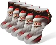[LPSADGF] Santa Christmas Zoom Socks Low Cut Ankle Sock Athletic Running Low Cut Socks Thin Soft Ankle Socks Unisex, White, One Size Short, White, One Size Short