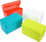 NAMOARLY Card Case 4pcs Set Index Card Holder Flash Card Organizer Note Card Box Plastic Card File Sturdy for School Office