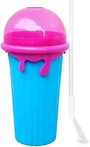 YC-GREHUN Maker Ice Cup Travel Portable Double Silicone Cup Clip Cup Homemade Milkshake Ice Cream Squeeze Cup Portable Smoothie Squeeze Cup for Juice and Milk, for Making Juice and Milk