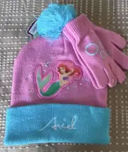 Disney Princess -The Little Mermaid -2 Piece Set: Beanie & Gloves Ages 4-6