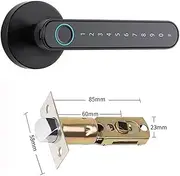 Smart Lock, Tuya Fingerprint Electronic Door Lock Smart Password Handle Lock APP Unlock Keyless Entry Anti-Theft Doorlock,for Bedroom Hotel Office Apartment(Dark Grey) FANDIAO