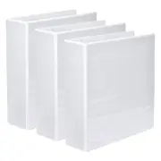 3x Marbig PP Clearview 2 D-Ring 65mm A4 Insert Binder File Paper Organiser White