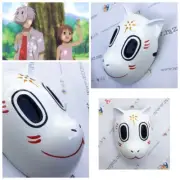 RARE!! Gin Hotarubi no Mori Kitsune Fox Custom Mask Wooden Mask Cosplay DHL Expr
