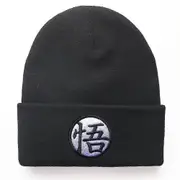 Dragon Ball Z Goku Pattern Beanies Hat For Men Women Unisex Winter Cuffed Hat Soft Warm Knitted Beanies Cap -NMAOV Black