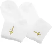 Homoyoyo 1pair Soft Cotton Boy Girl Socks for Newborns Turn Design Baptism Socks Cross for Year Old Cozy Holy Baptism and Christening Footwear