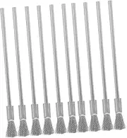 Mobestech 10pcs Heavy Duty Long Handle Steel Wire Brush for Industrial Cleaning Stainless Steel Wire Drill Scrubber for Grill Mechanical Equipment and Furniture Maintenance