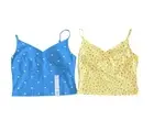 New Bundle Lot 2 crop tank tops SO teal blue yellow size large