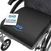 Everlasting Comfort Pure Memory Foam Wheelchair Seat Cushion - Gel Infused and Ventilated - Designed for Hip and Tailbone Pain - Fits Office Chairs - Sciatica and Back Pain Relief