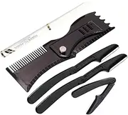 Professional Beard Trimmer Set Reusable Shavers Beard Shaper Template White Outline Pen Compact Portable for Men's Home Salon Use