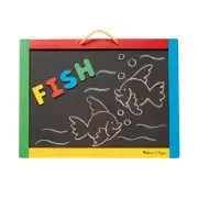 Double Sided Magnetic Chalk Dry Erase Board with Letters Numbers for Kids
