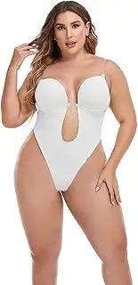 [Generic] Corset Sweat Women Plus Size Backless Built in Bra Body Shaper Seamless with Open Crotch Body Support Women