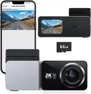 Front Dash Cam, 2K HD Dashcam, Mini Front Car Camera with Wifi, WDR, G-Sensor,