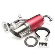 50mm/2in Motorcycle Exhaust System Stainless Steel Short Carbon Fiber For GY6 49cc 50cc 125cc 150cc 200cc 4 Stroke Scooter 27 SILVER