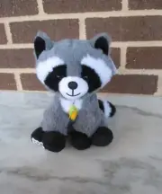Build A Bear Mini Buddy Raccoon 7" Plush+ 4"Tail Corn on Cob Charm Necklace